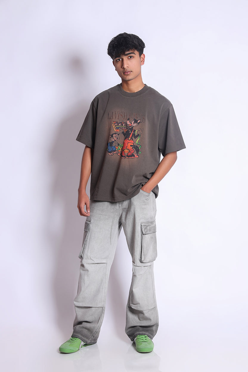 Crew Neck Short Sleeve T-Shirt Grey