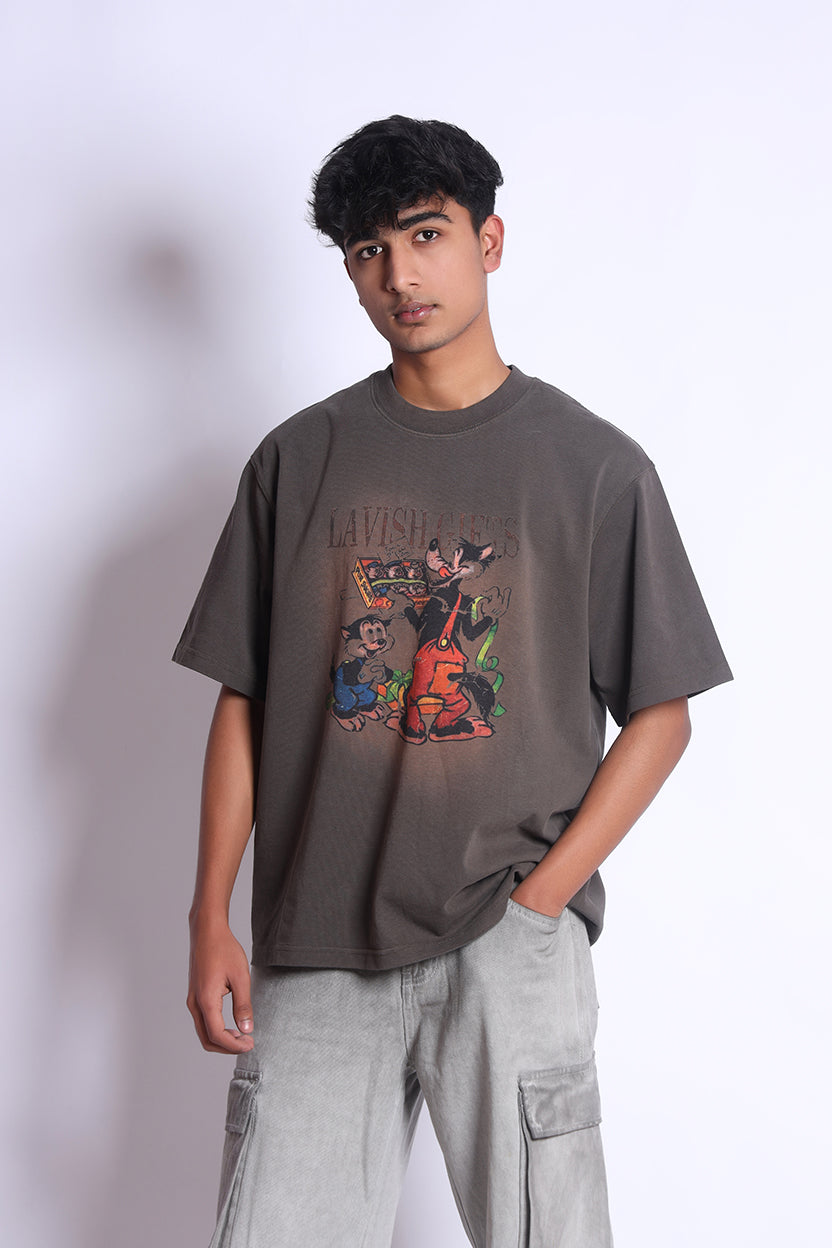 Crew Neck Short Sleeve T-Shirt Grey
