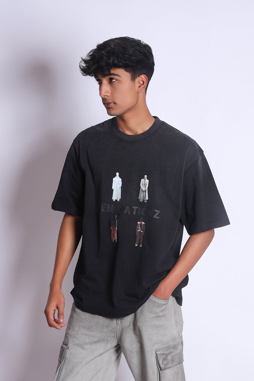 Generationz Crew Neck Black T-Shirt