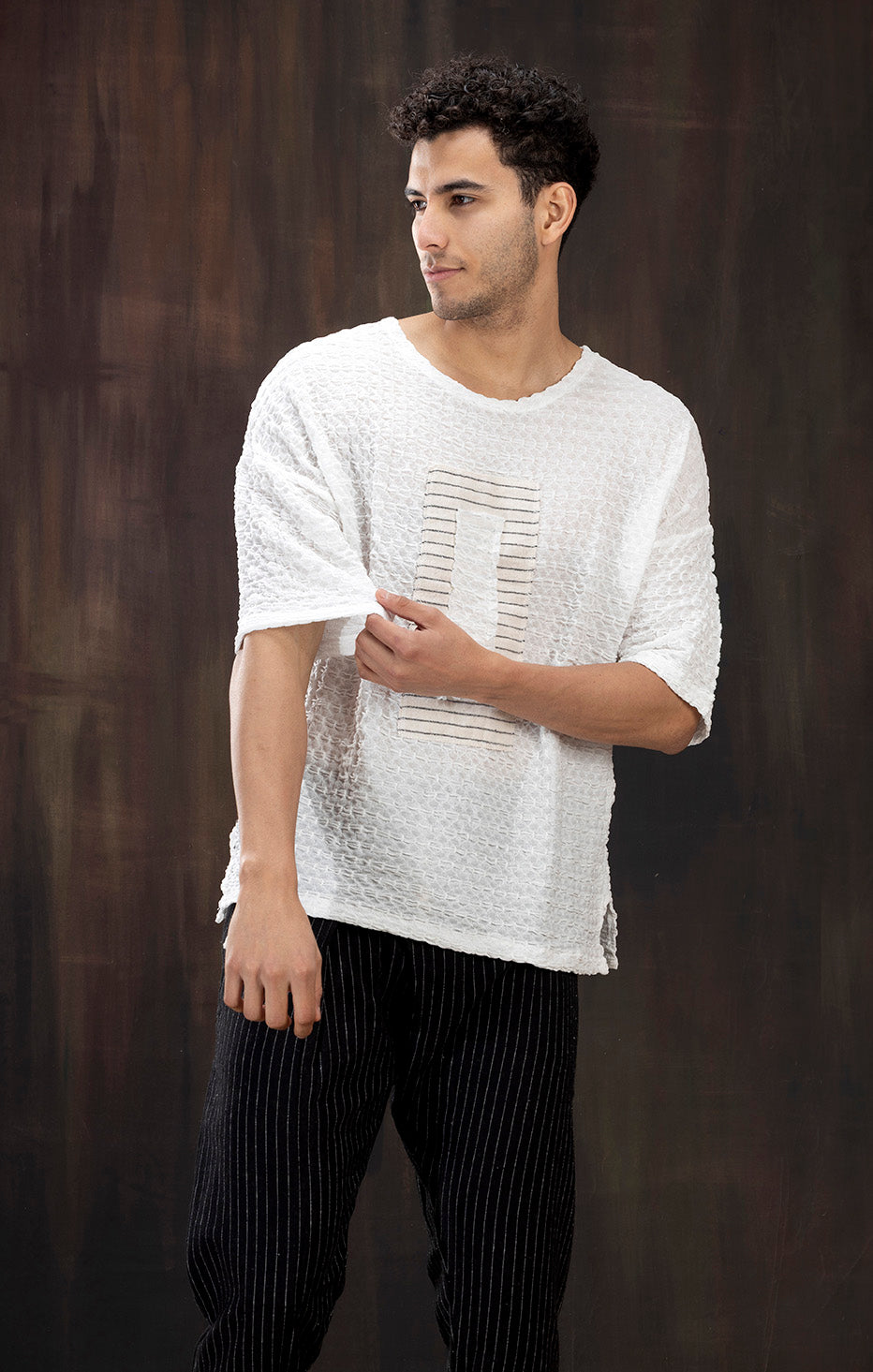 WHITE DROP SHOULDER TSHIRT