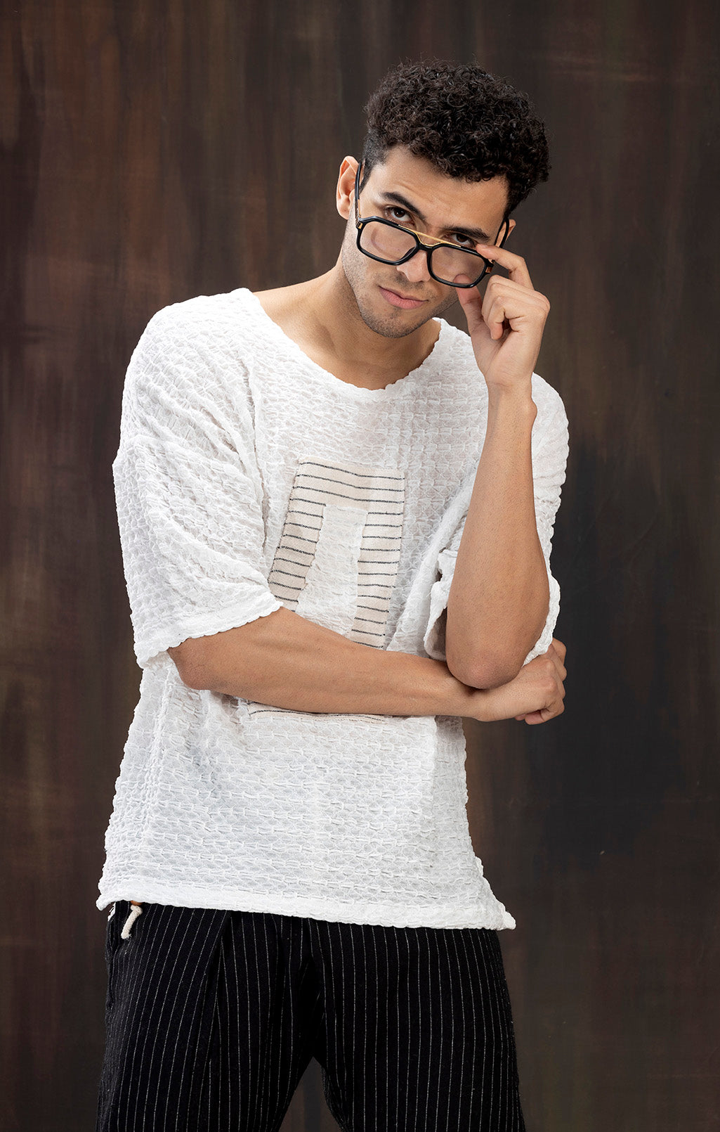 WHITE DROP SHOULDER TSHIRT