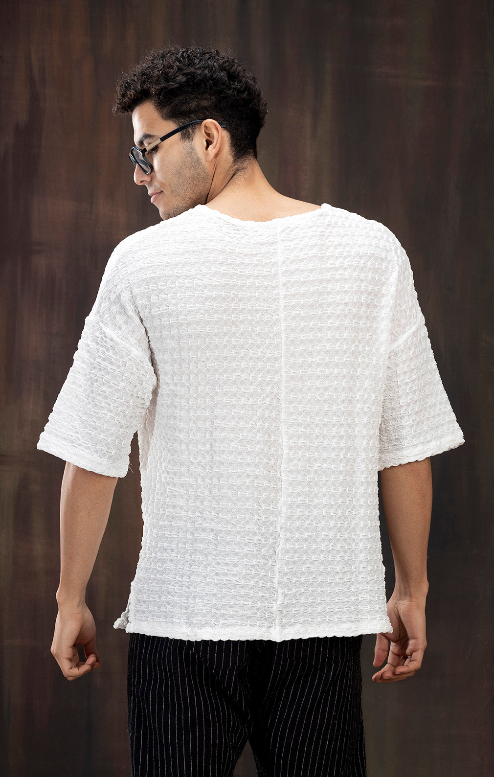WHITE DROP SHOULDER TSHIRT
