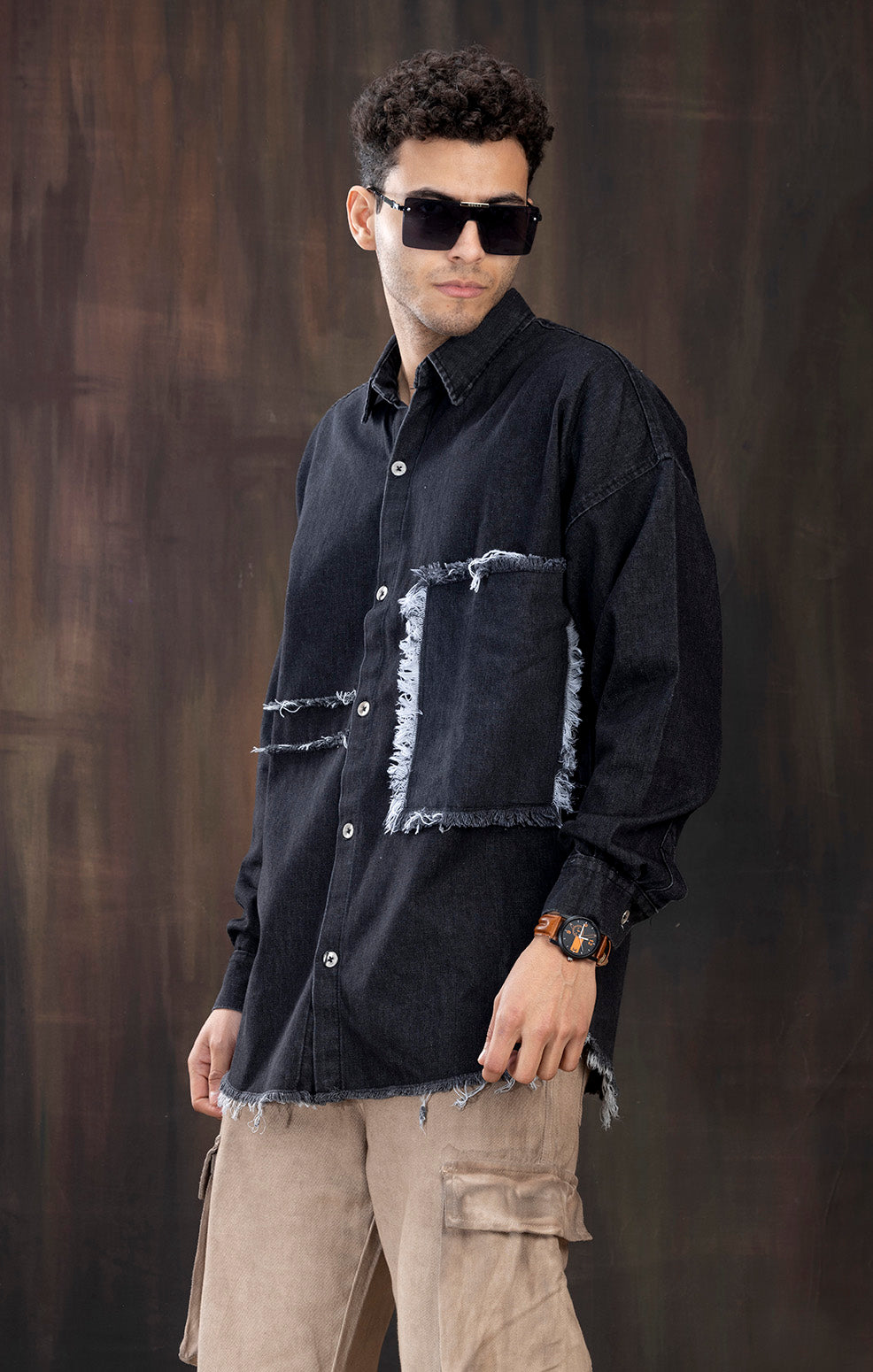 BLACK DENIM SHIRT