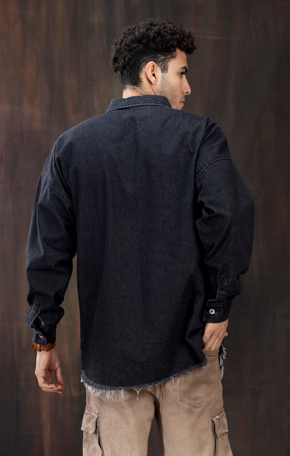 BLACK DENIM SHIRT
