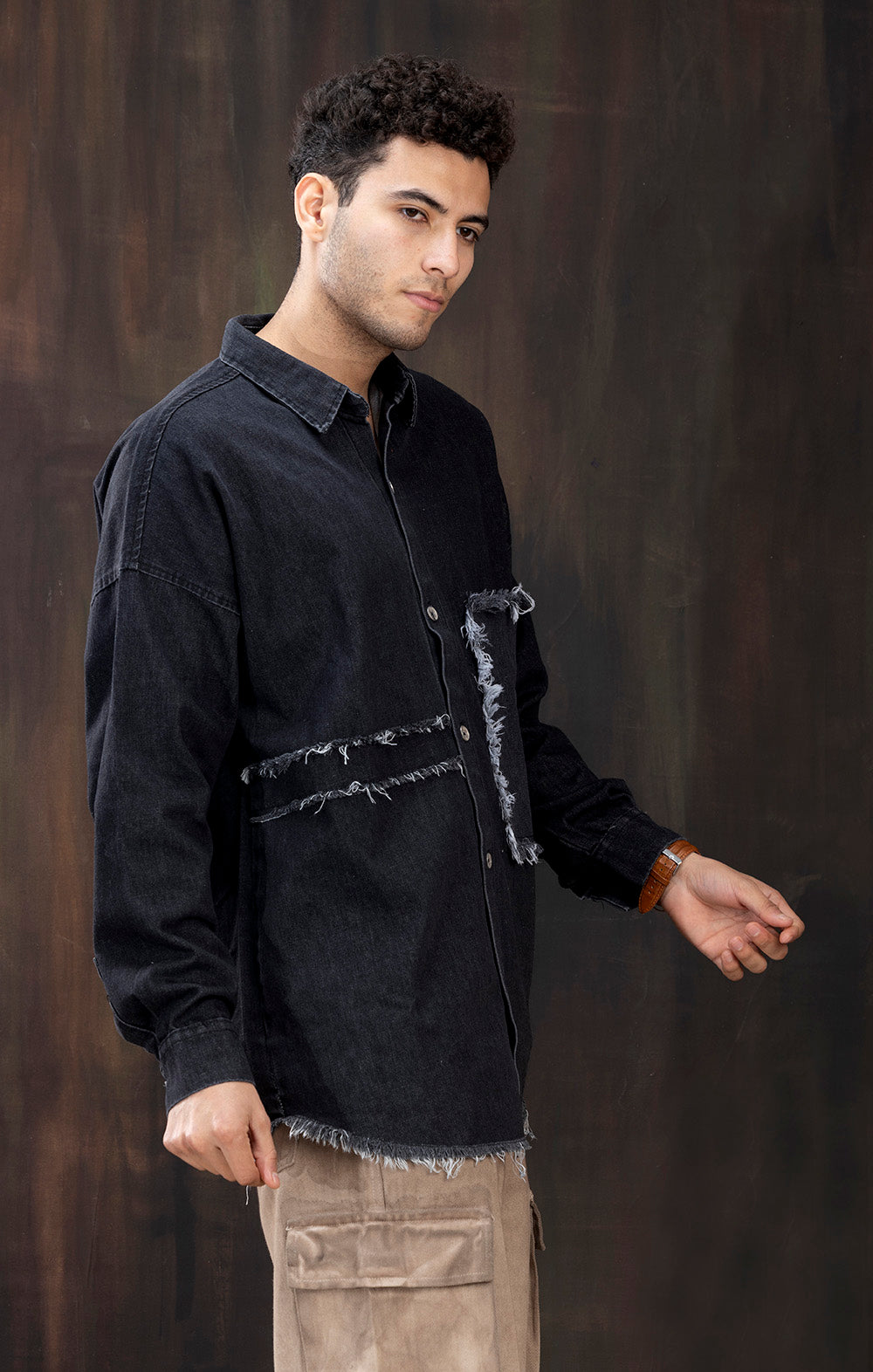 BLACK DENIM SHIRT