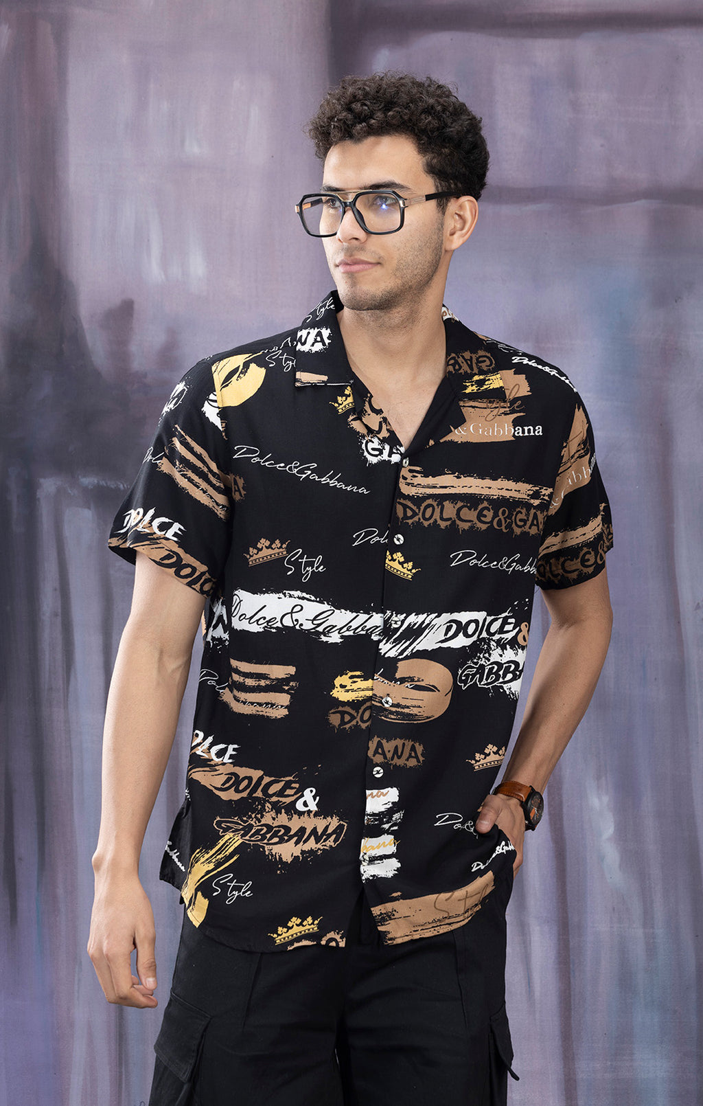 BLACK PRINTED SHIRT