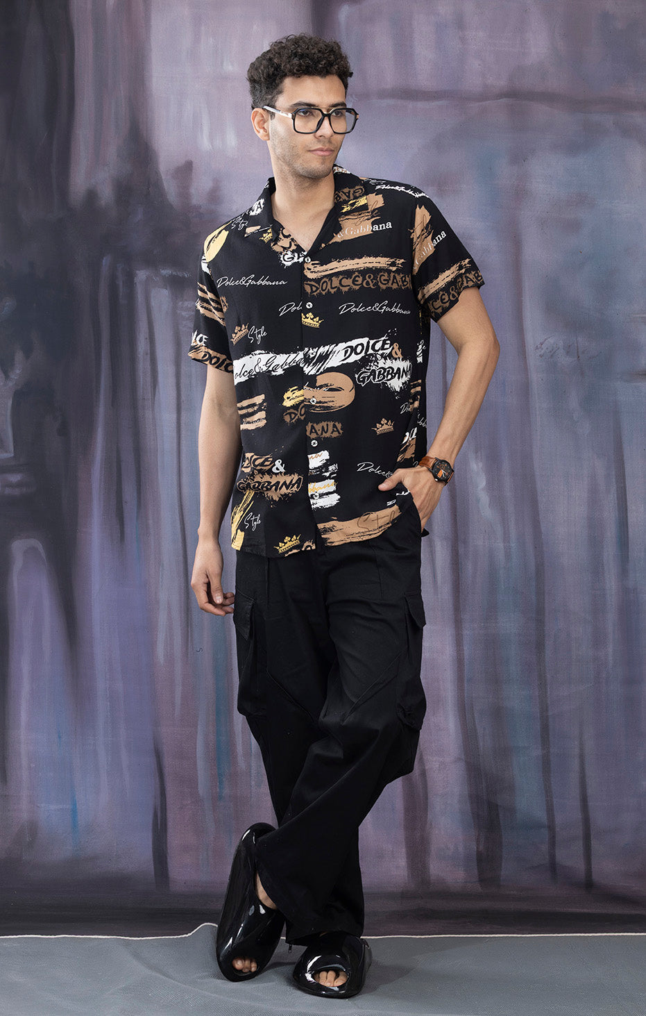 BLACK PRINTED SHIRT