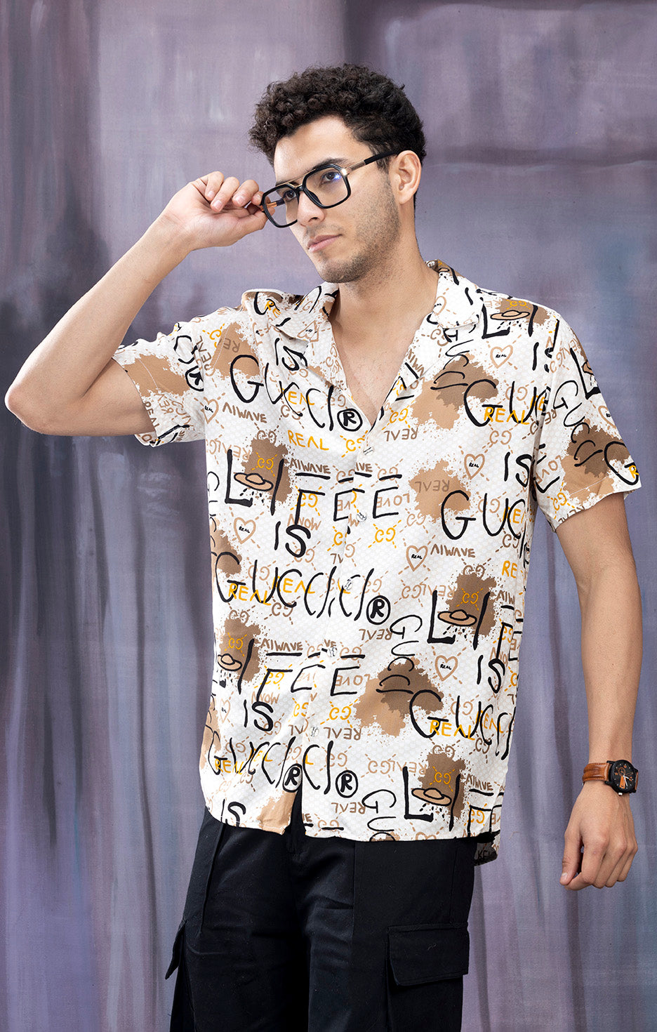 CREAM PRINTED SHIRT
