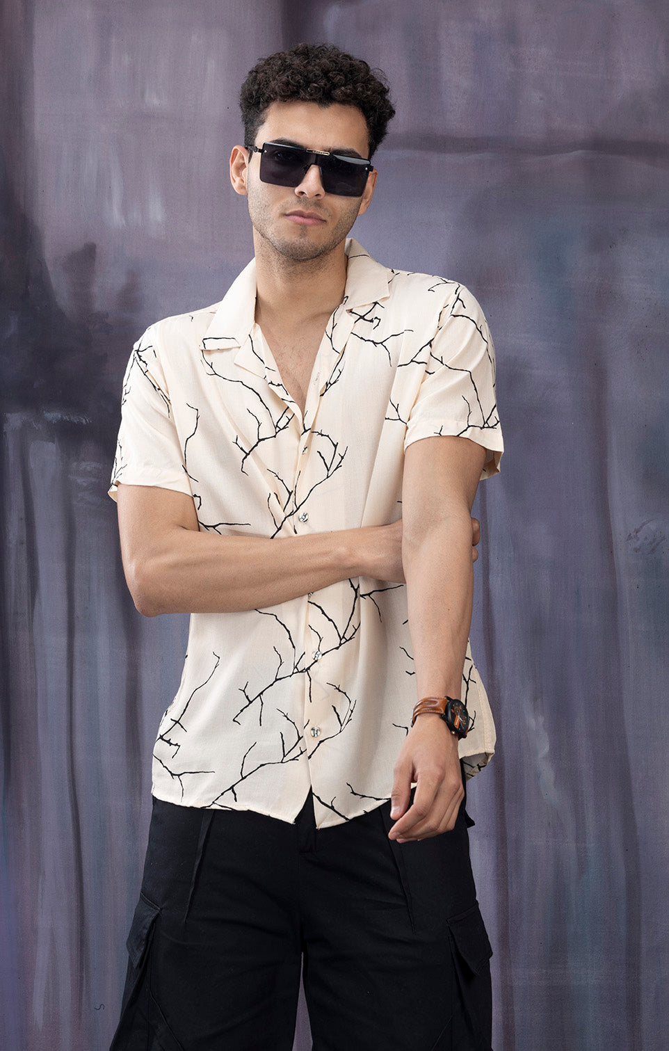 BEIGE PRINTED SHIRT