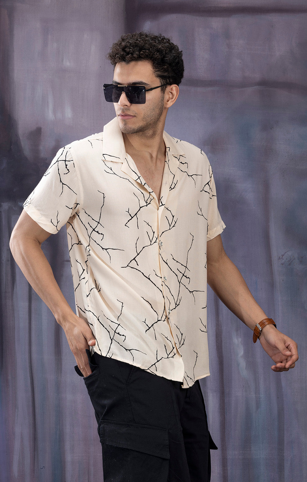 BEIGE PRINTED SHIRT