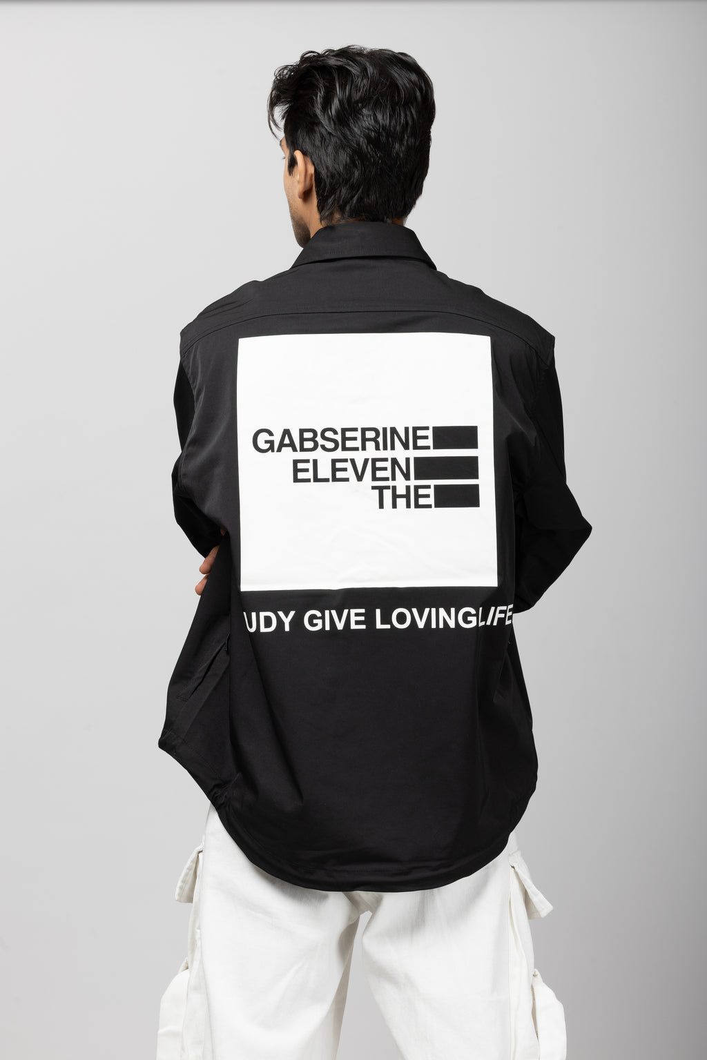 Black Shirt With Patch Print