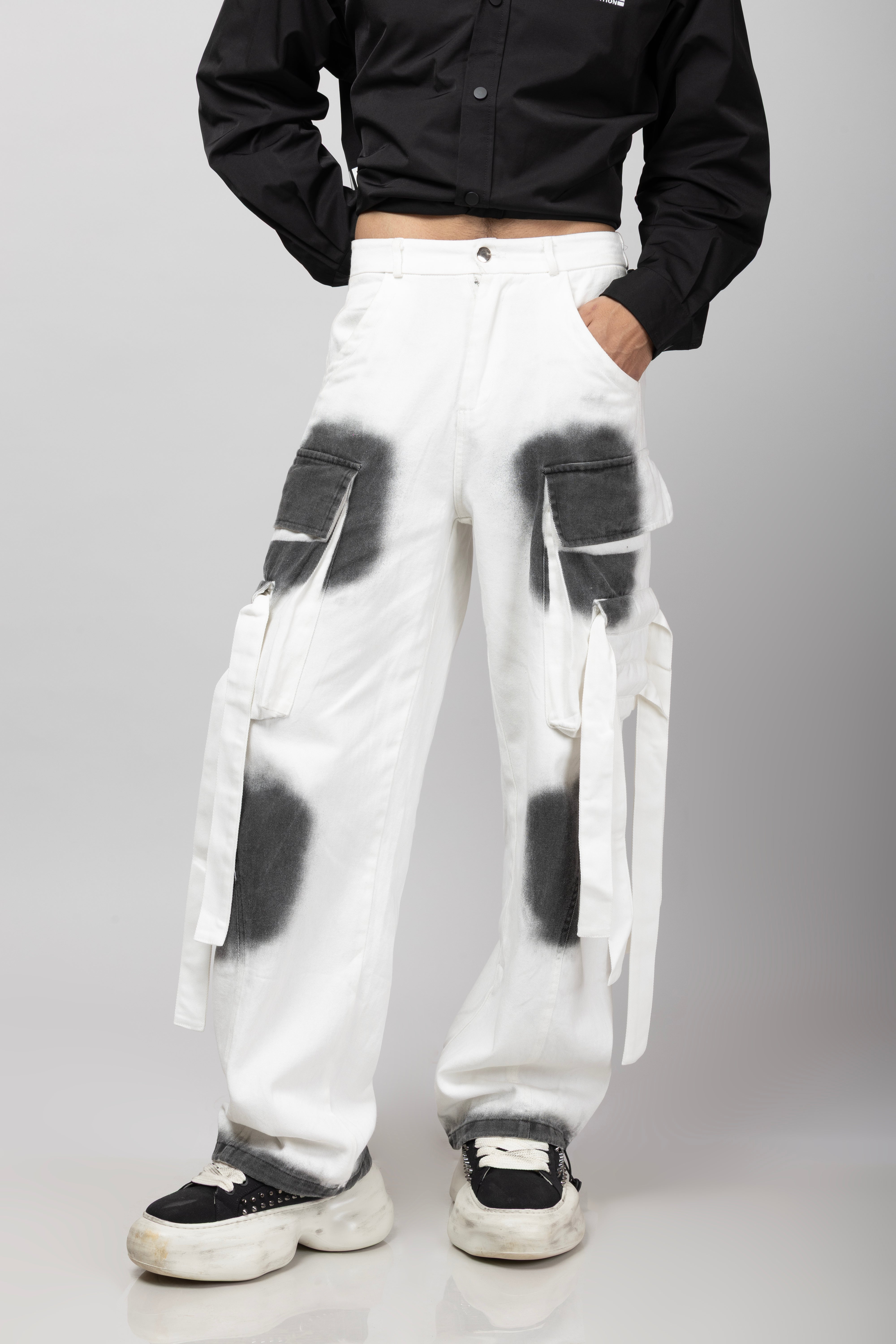 Ribbon Denim Cargo White – KOKA