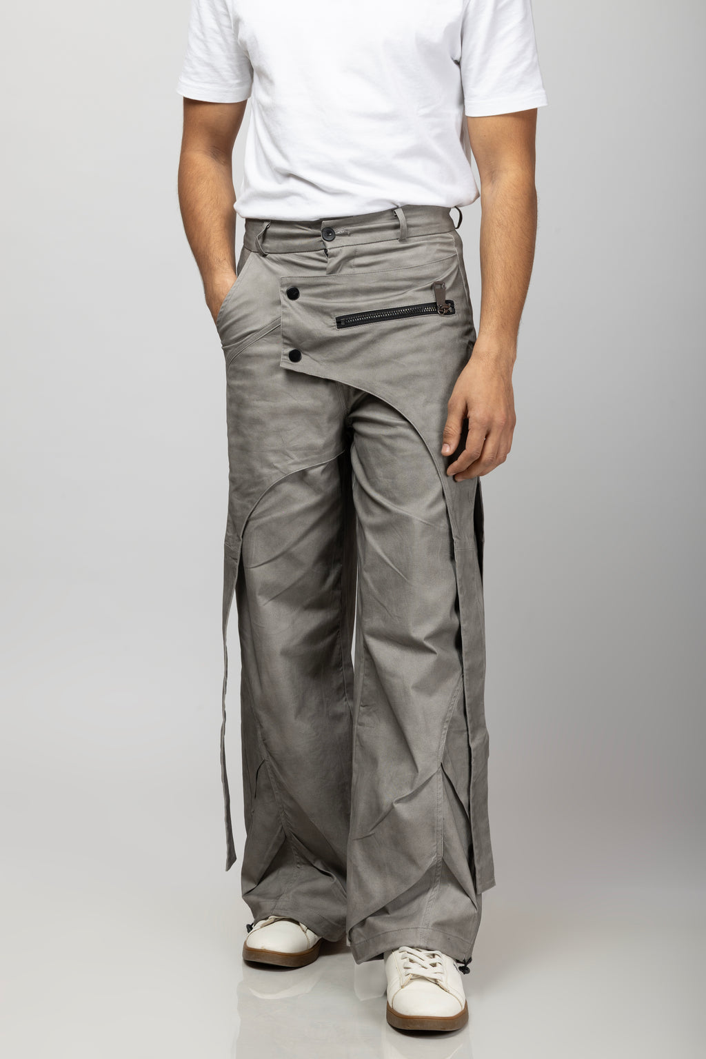 Zipper Cargo Pant Elephant Grey