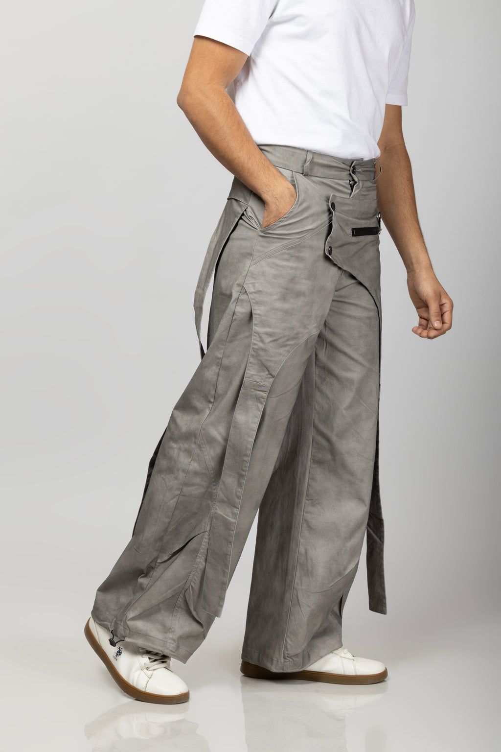 Zipper Cargo Pant Elephant Grey