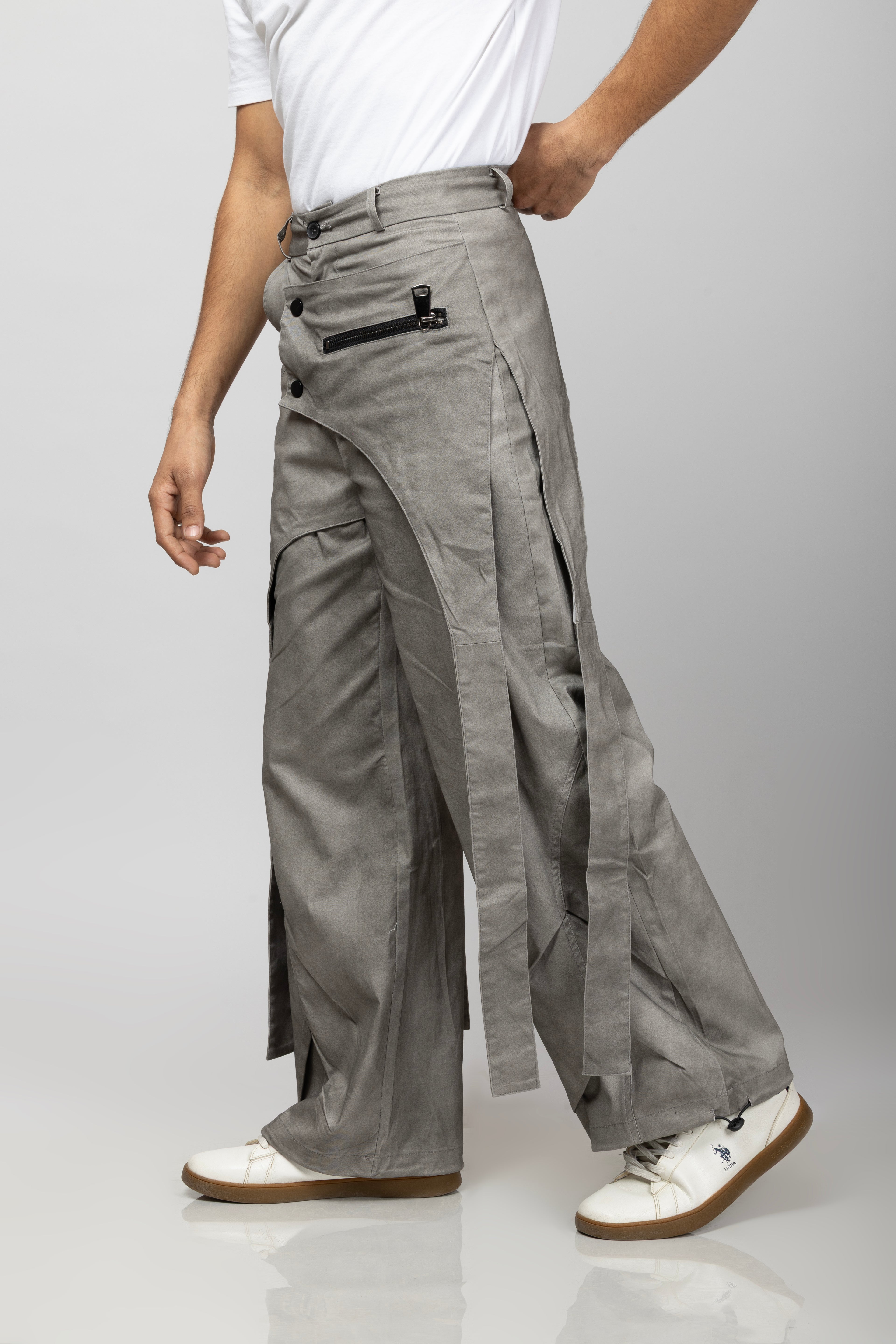 Zipper Cargo Pant Elephant Grey