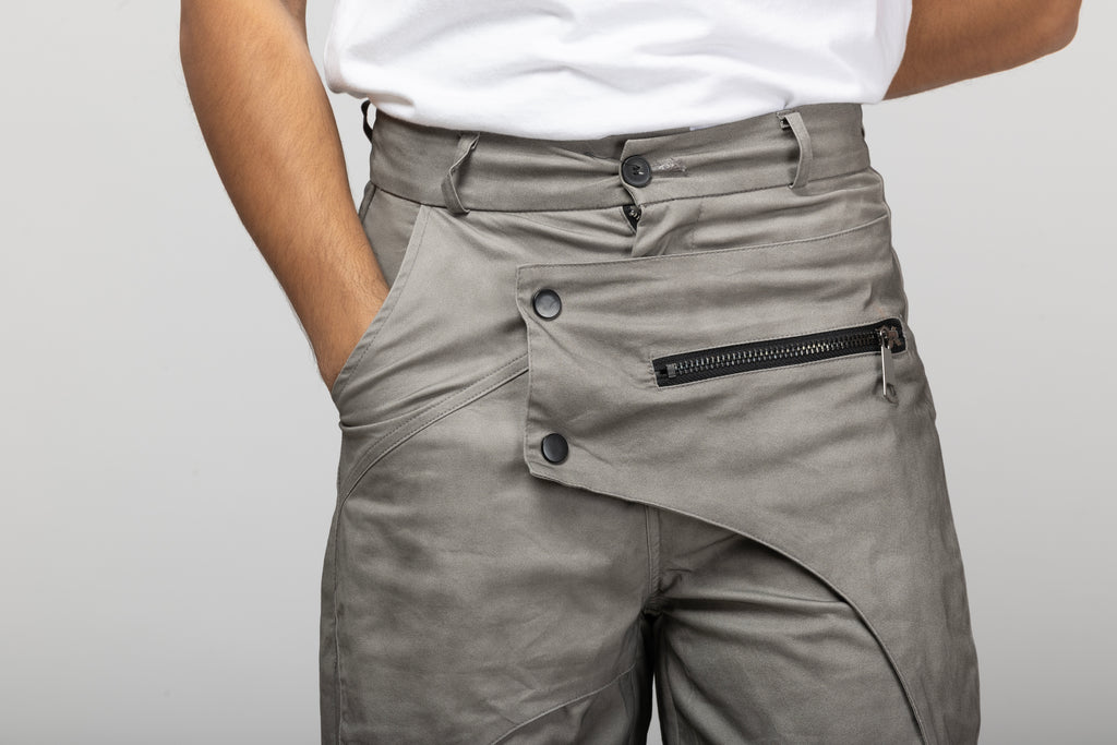 Zipper Cargo Pant Elephant Grey