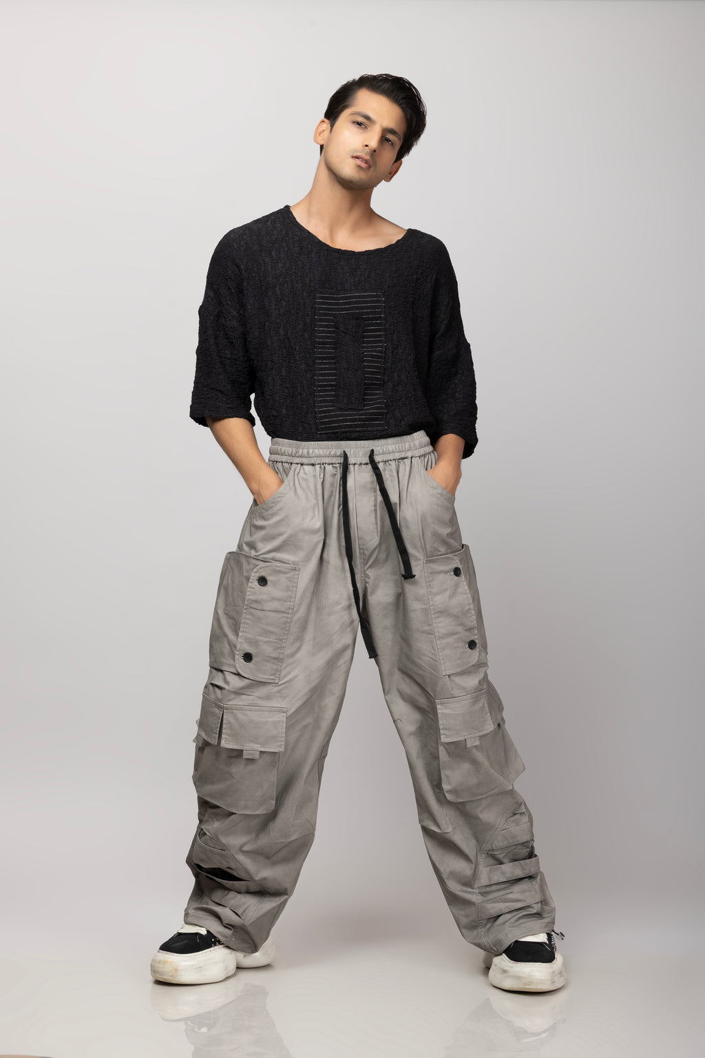 Grey Multi Pocket Cargo
