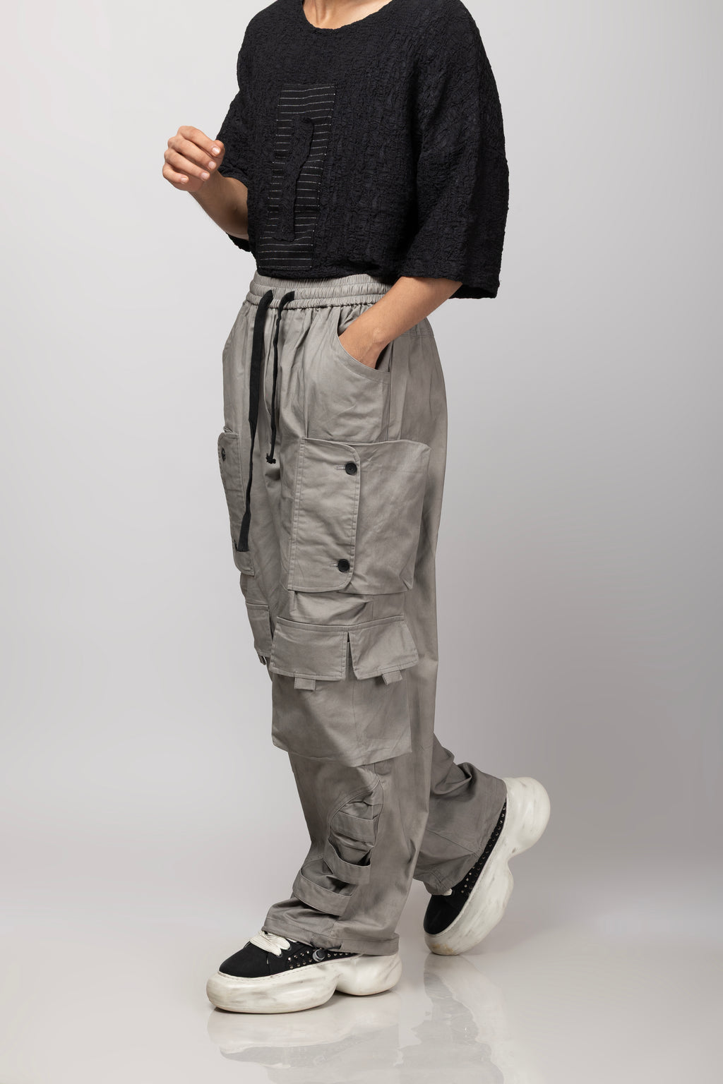 Grey Multi Pocket Cargo
