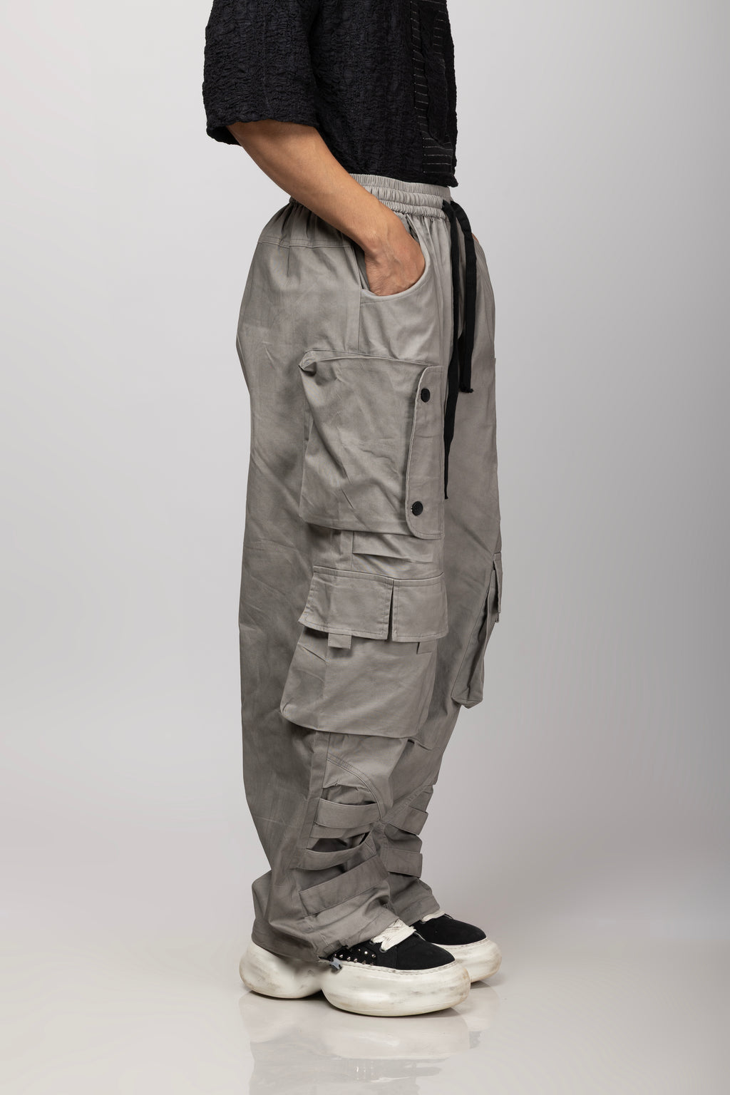 Grey Multi Pocket Cargo