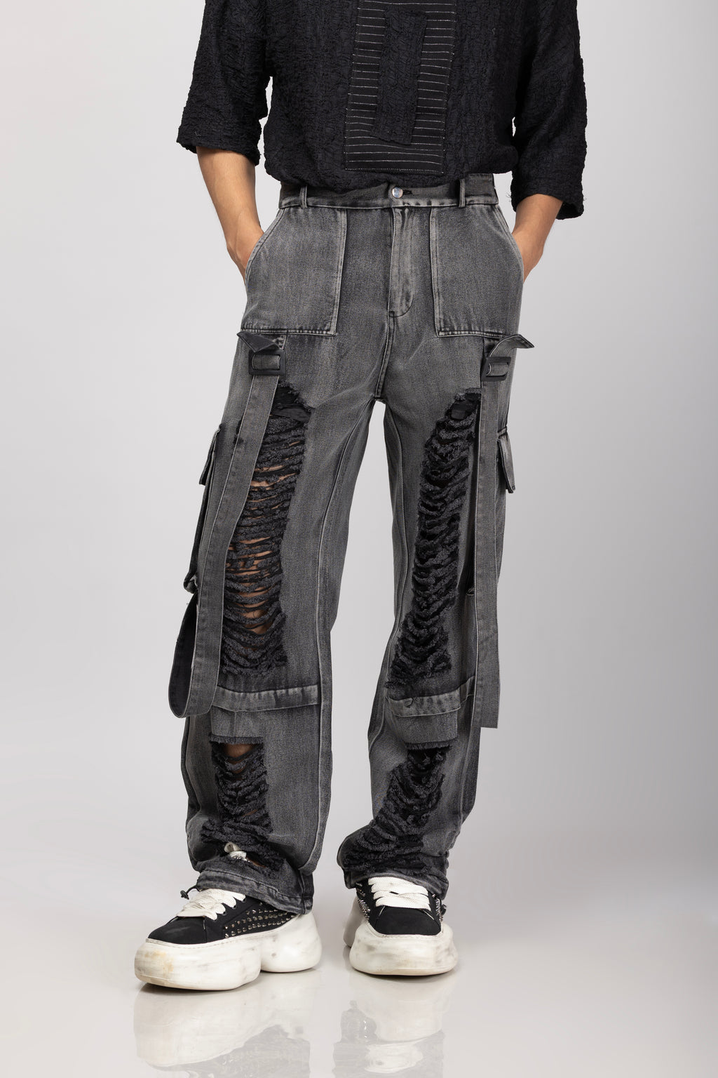 Charcol Ripped Jeans
