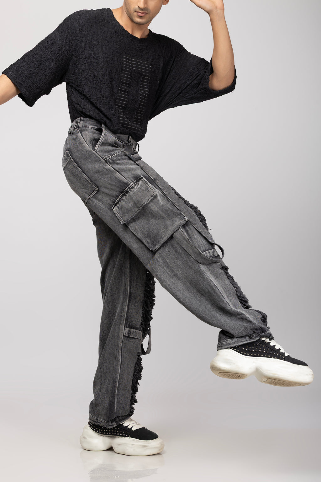 Charcol Ripped Jeans