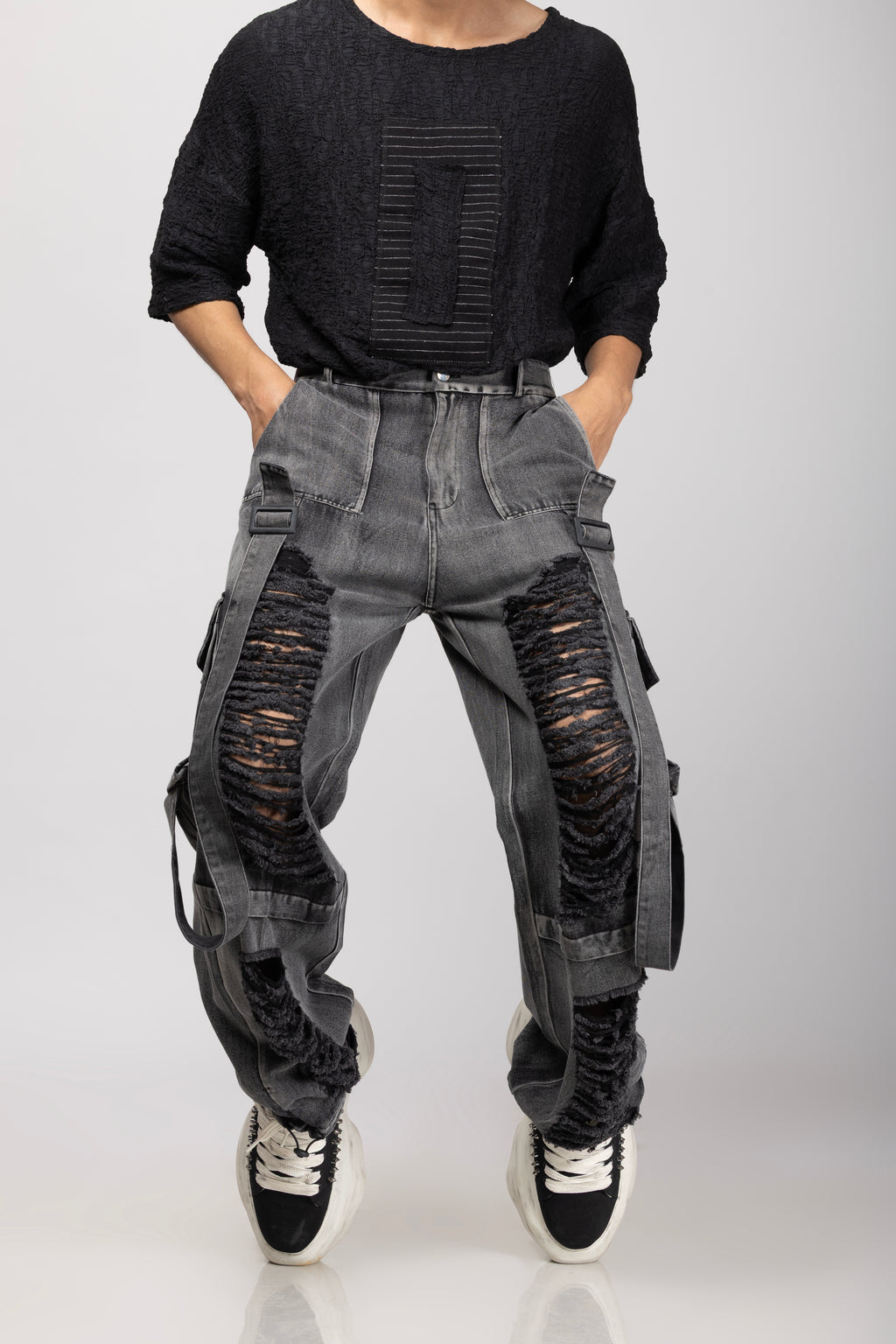 Charcol Ripped Jeans