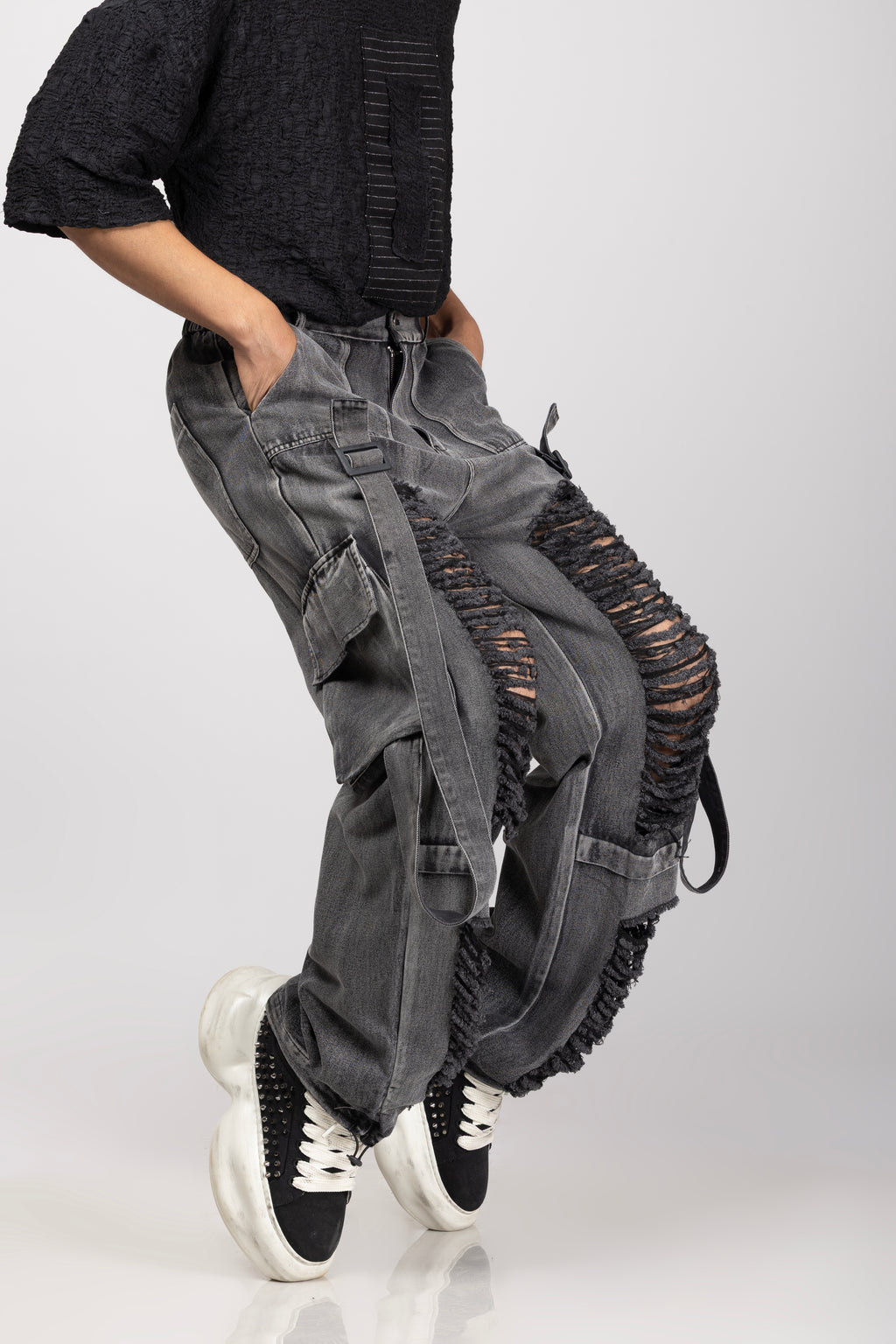 Charcol Ripped Jeans