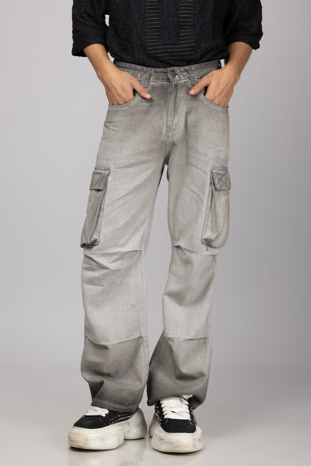 Grey Denim Cargo