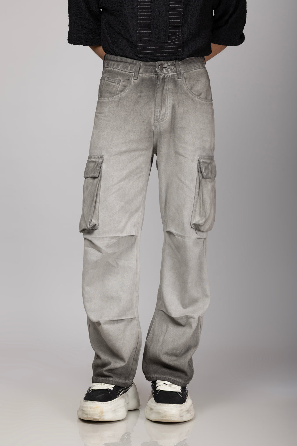 Grey Denim Cargo