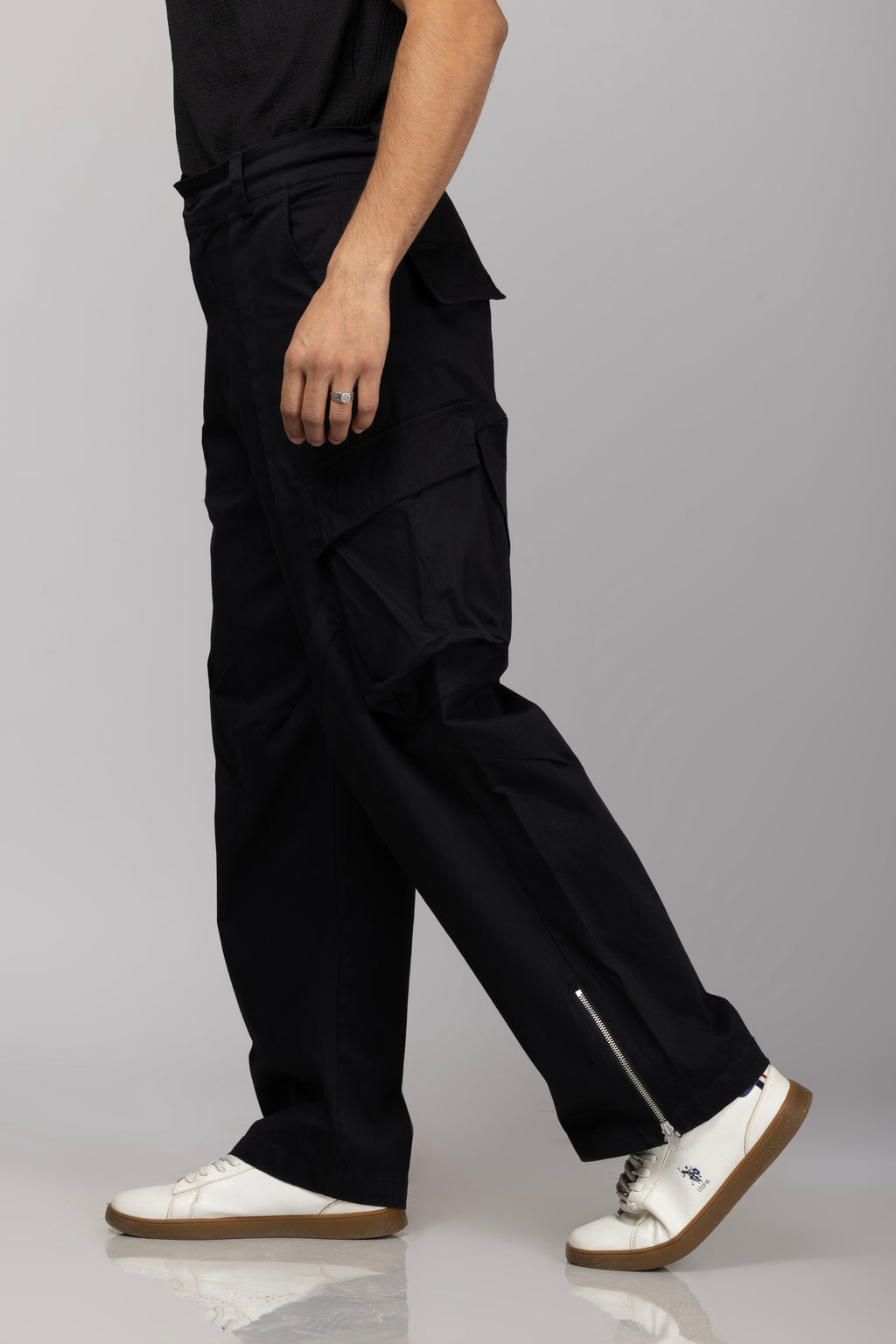Multi Pocket Casual Pant Black