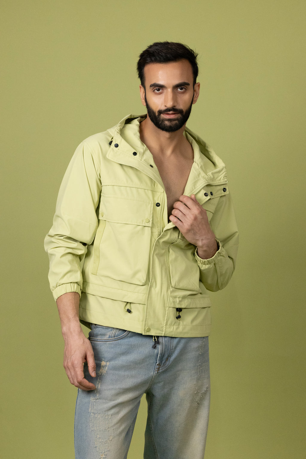 Hooded Jacket  Light Green