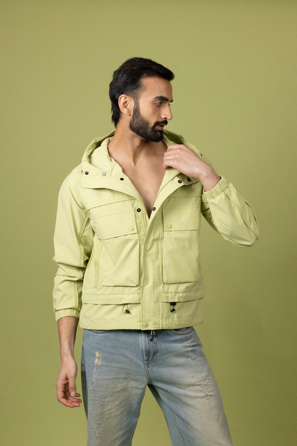 Hooded Jacket  Light Green