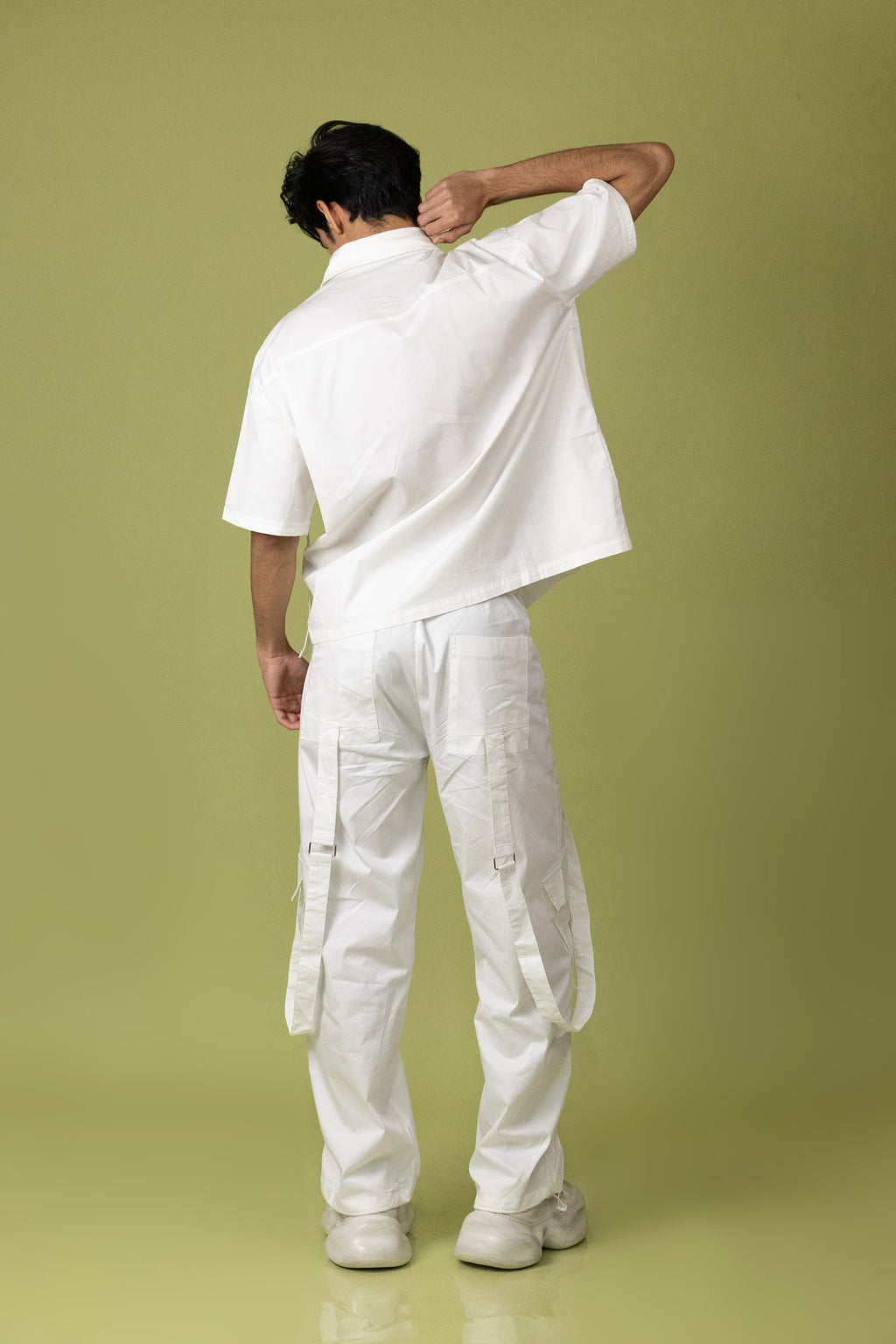 Belt Striped White Cord Set
