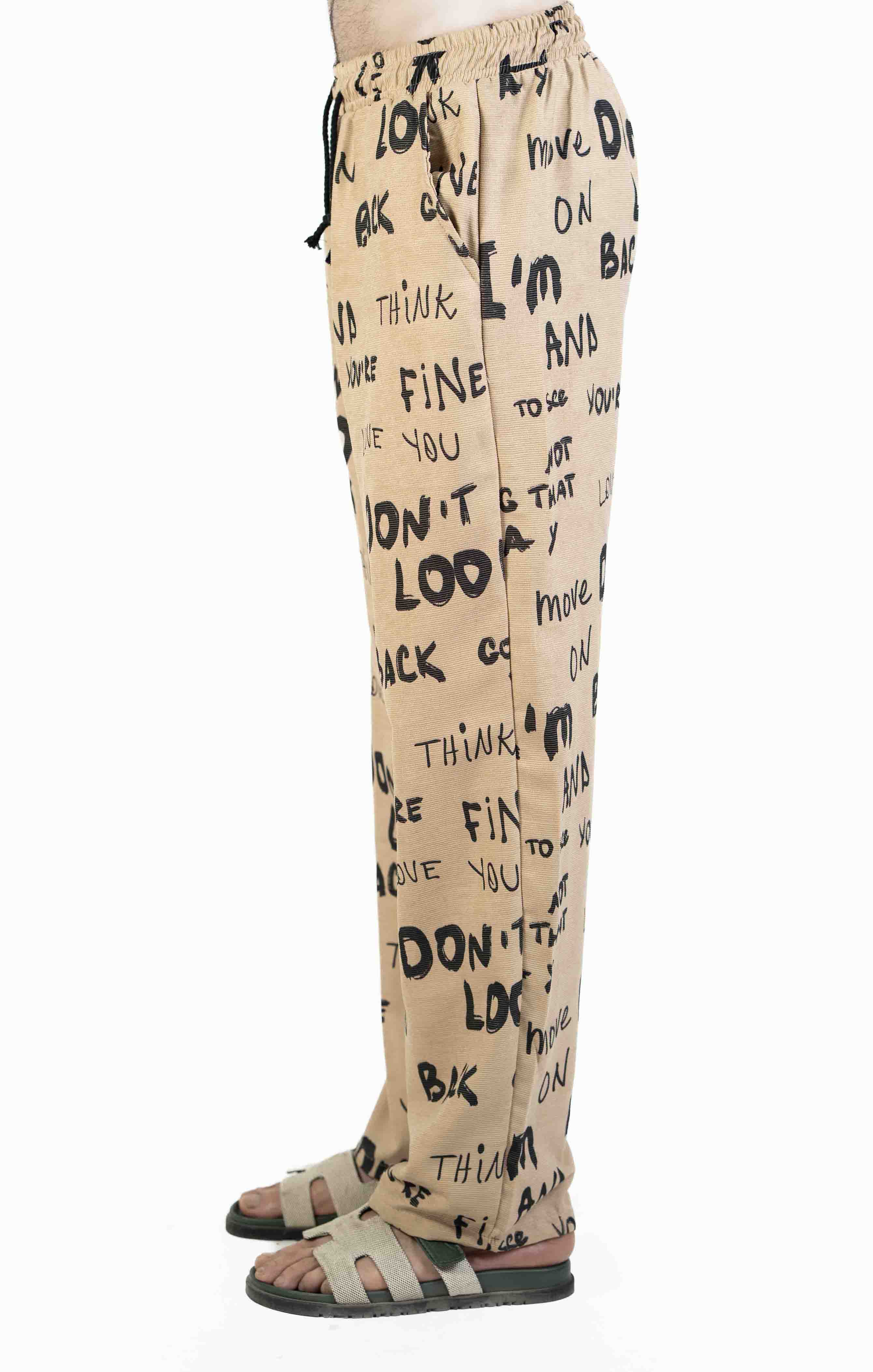 ALPHABET PRINT CASUAL TROUSER