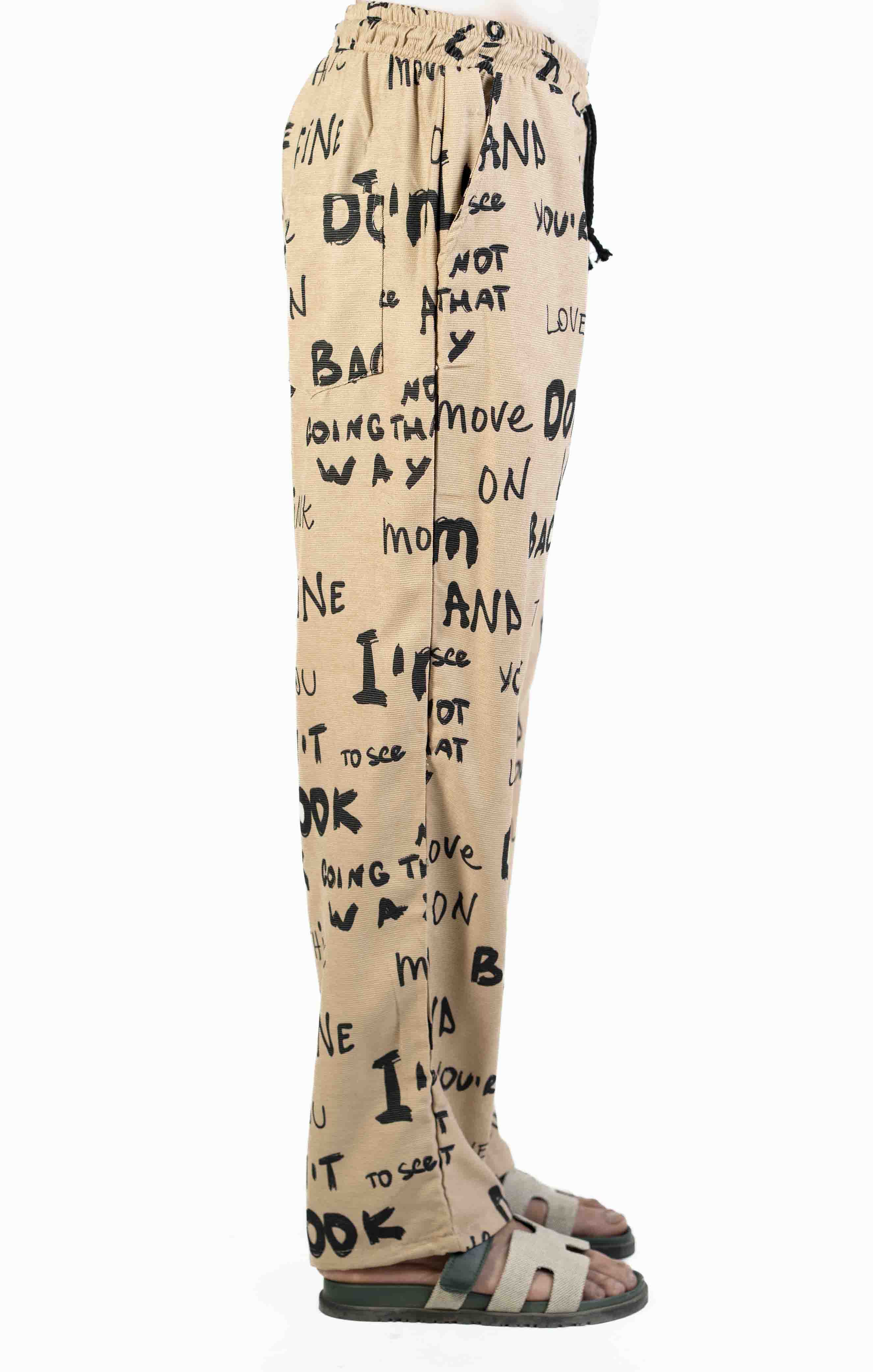 ALPHABET PRINT CASUAL TROUSER