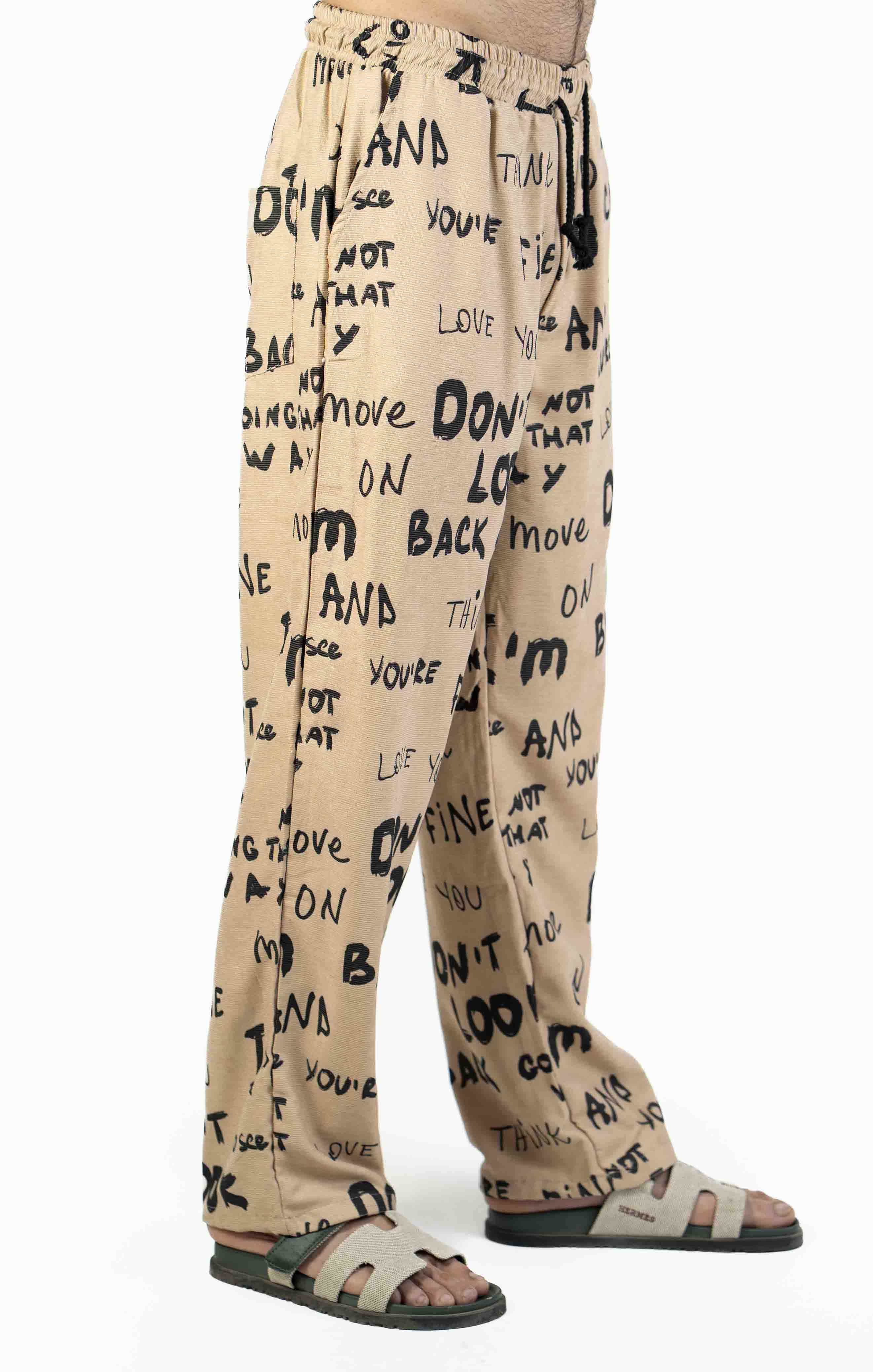 ALPHABET PRINT CASUAL TROUSER