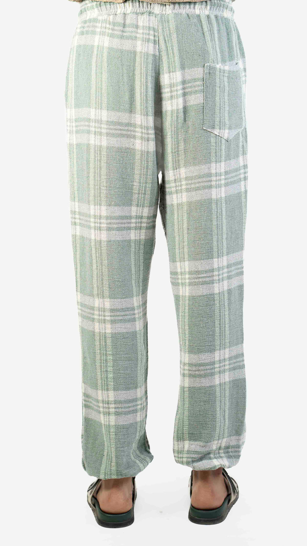 GREEN AND WHITE CHECK JOGGER