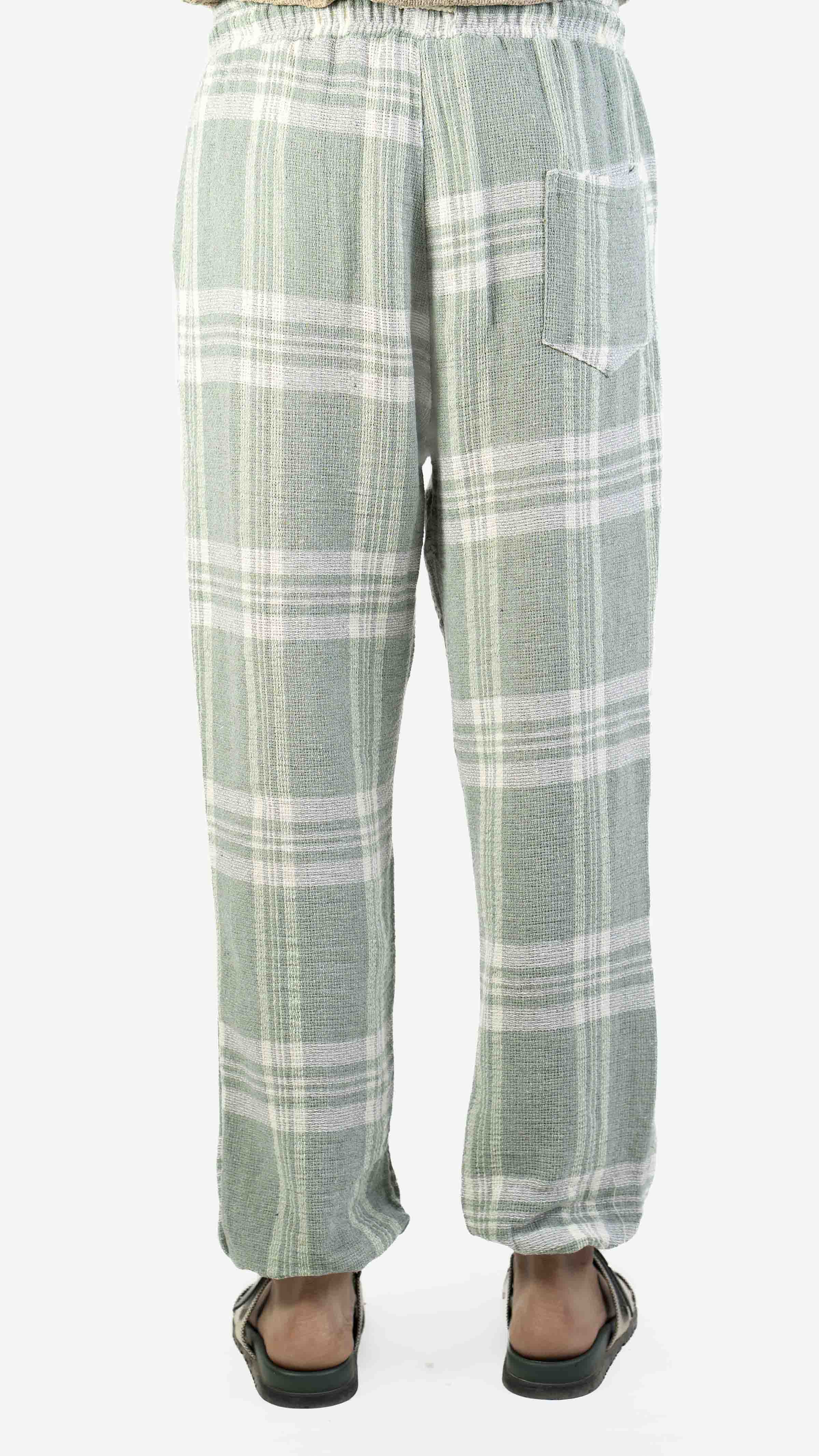 GREEN AND WHITE CHECK JOGGER