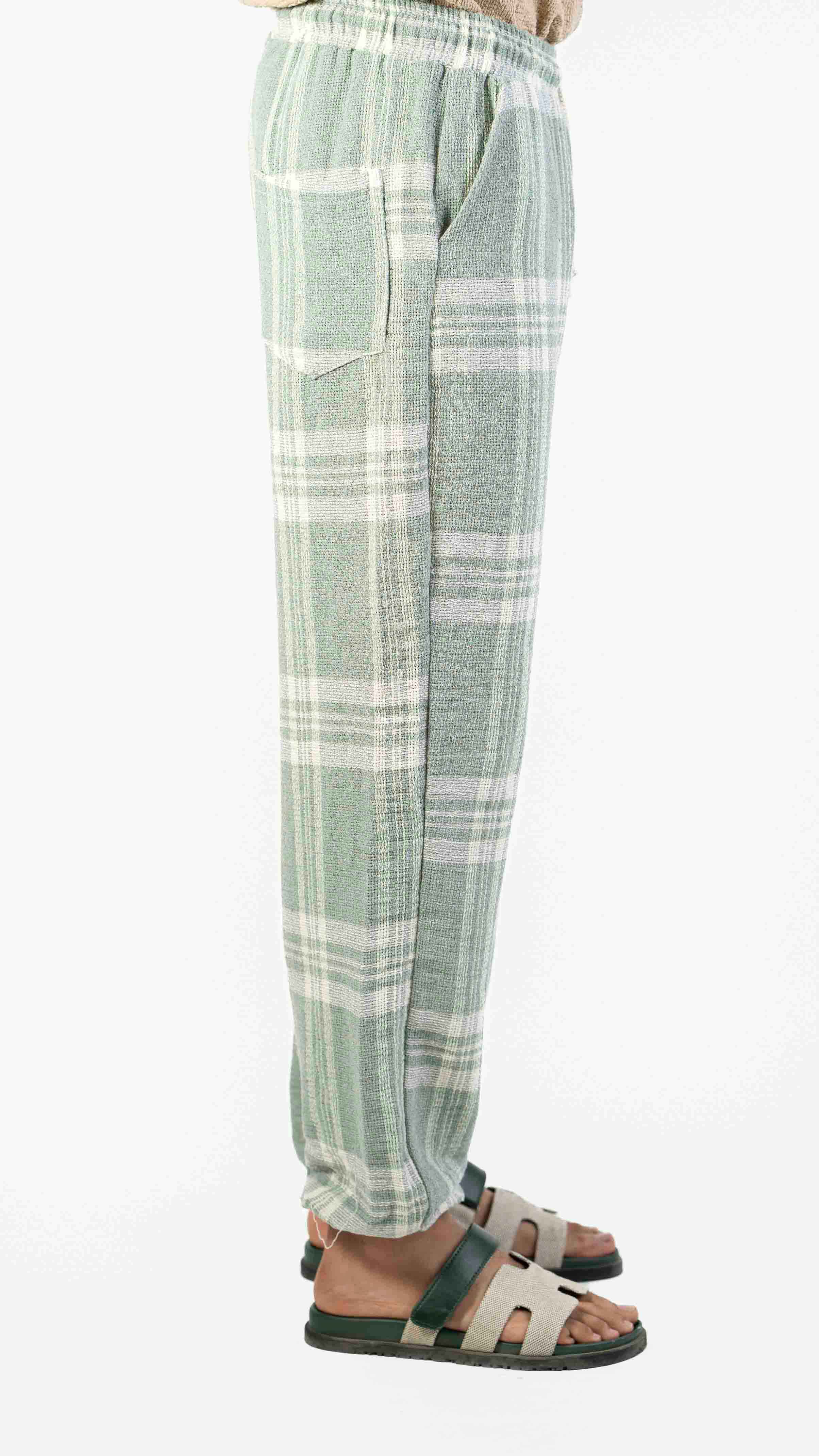 GREEN AND WHITE CHECK JOGGER