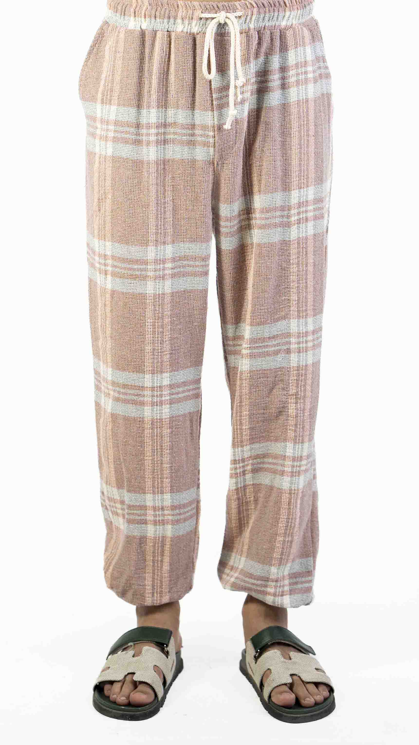 PINK AND WHITE CHECK JOGGER