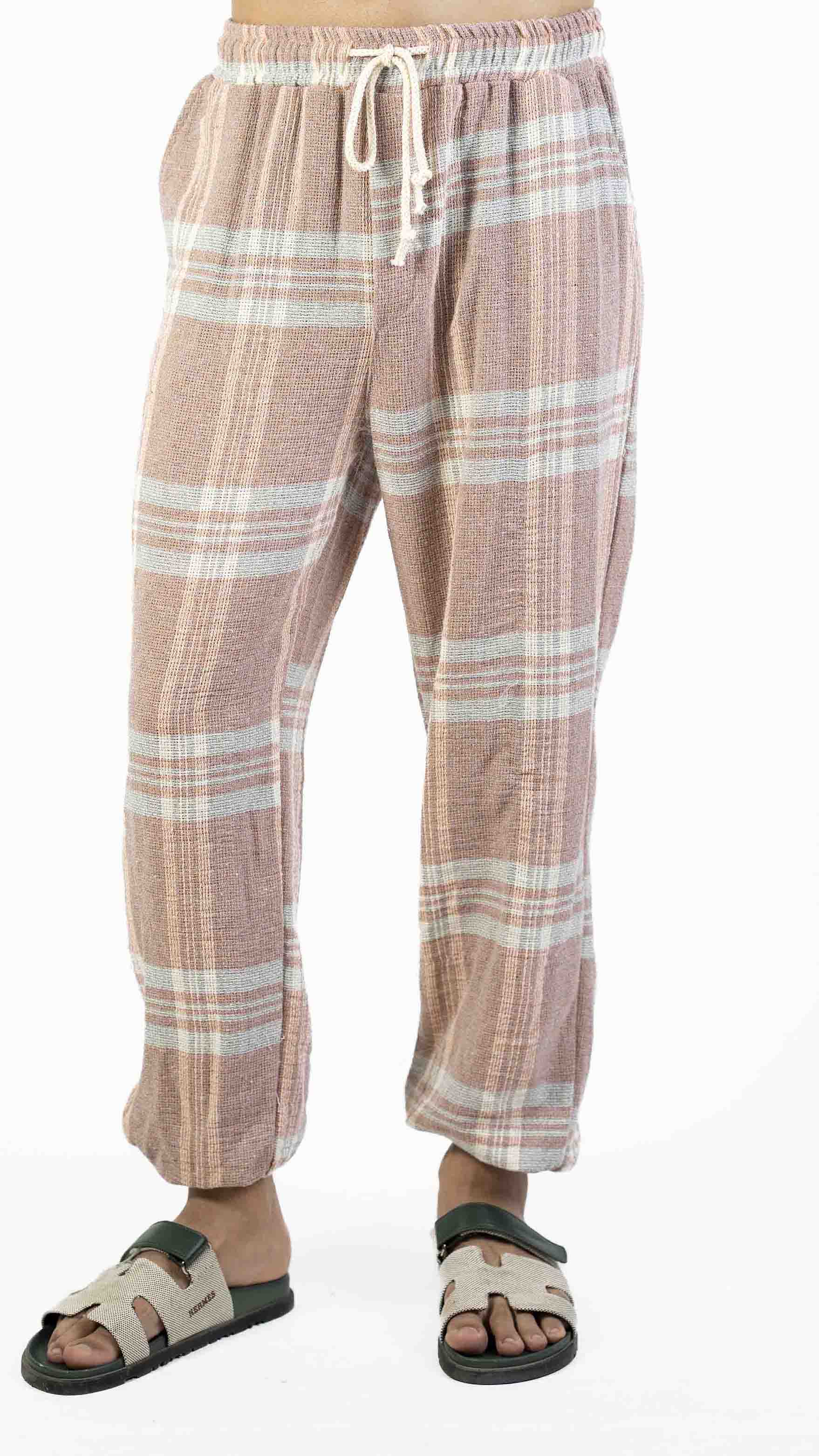 PINK AND WHITE CHECK JOGGER