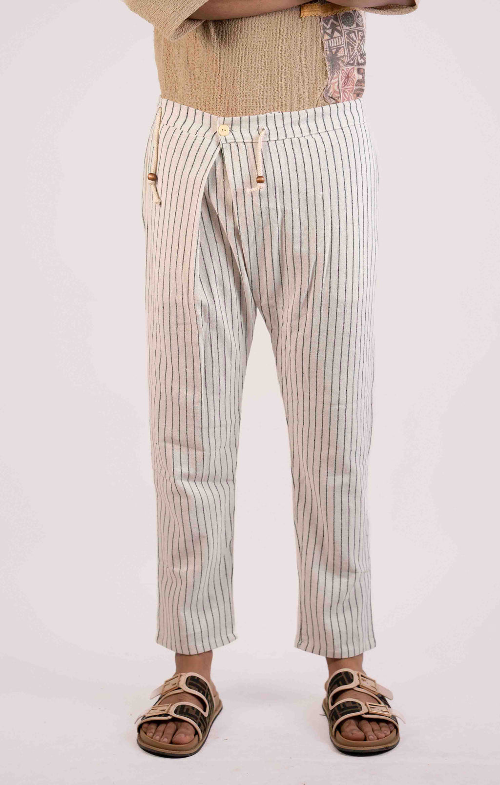 WHITE STRIPED TROUSER