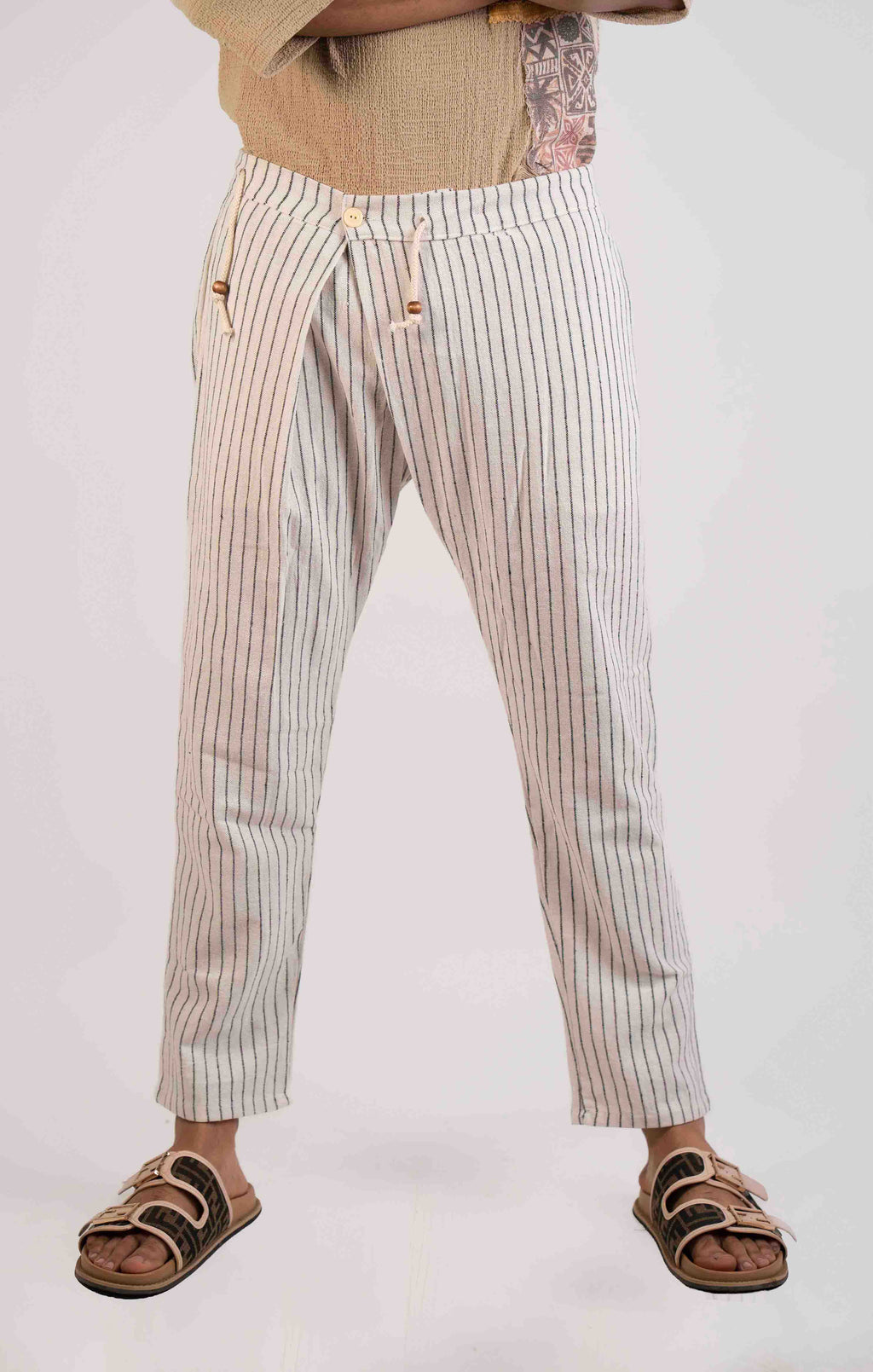 WHITE STRIPED TROUSER
