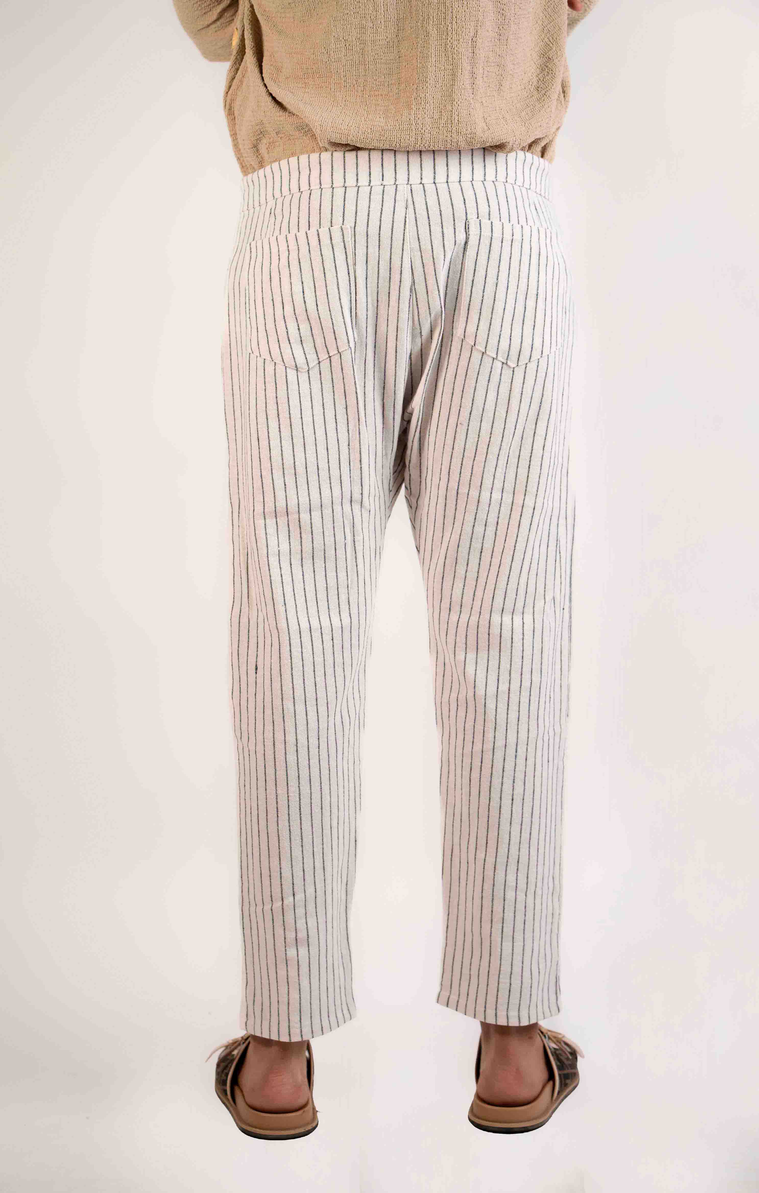 WHITE STRIPED TROUSER