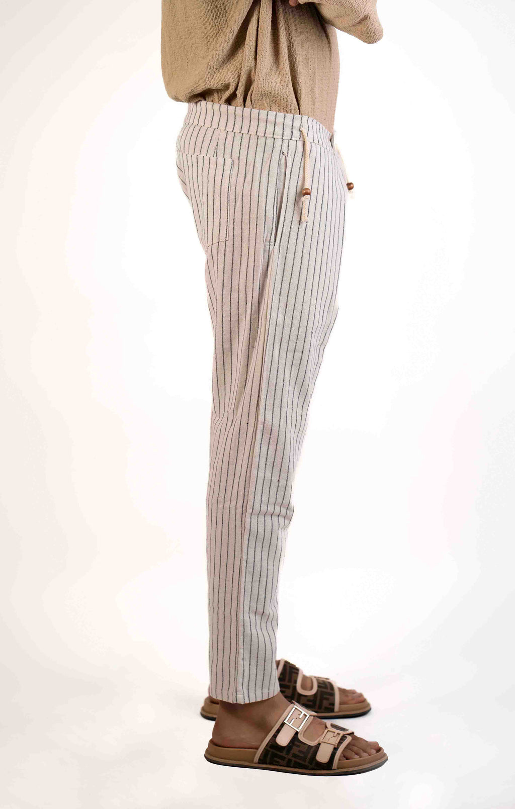 WHITE STRIPED TROUSER