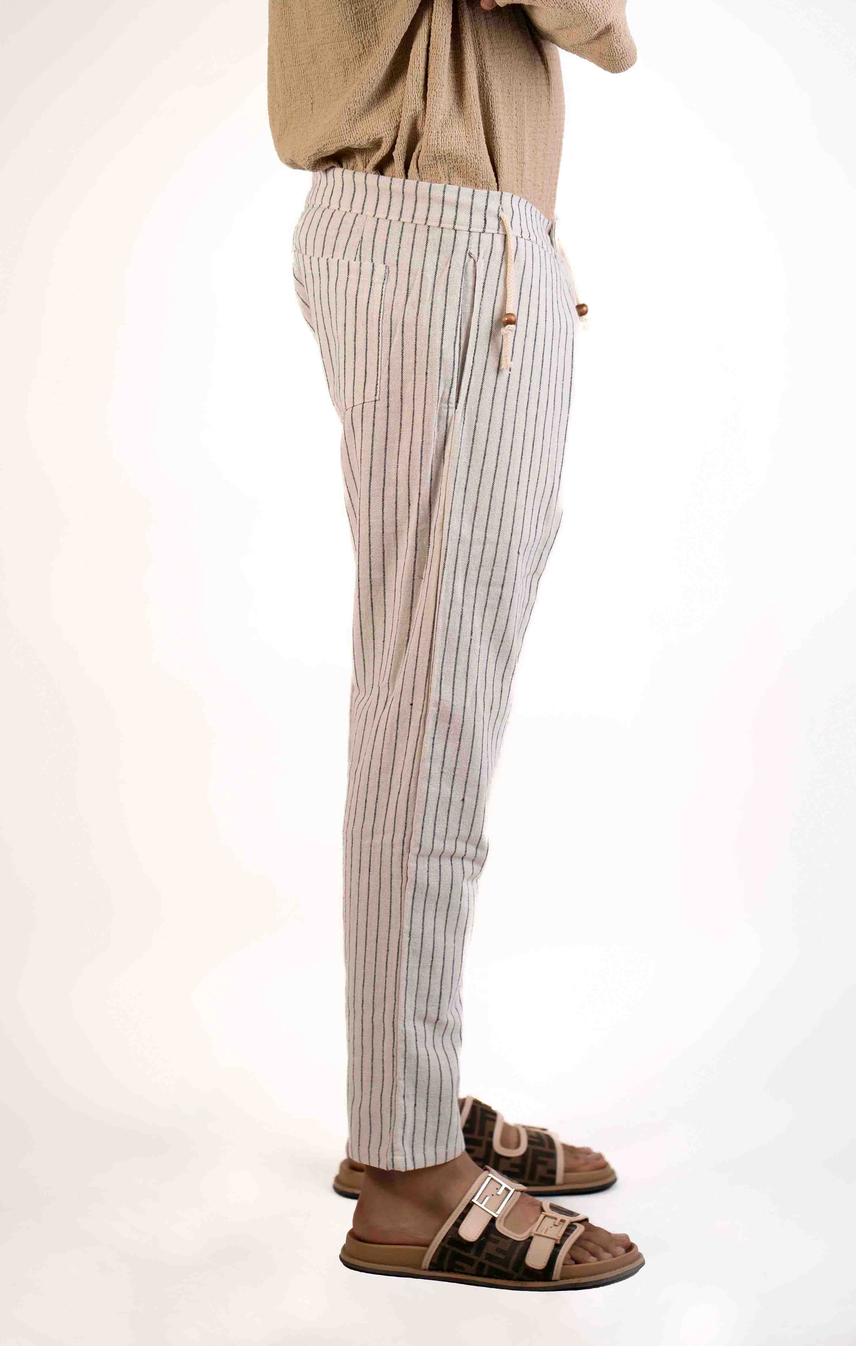 WHITE STRIPED TROUSER